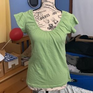 GAP Green Ruffle Sleeve T-Shirt